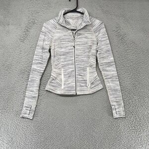 Lululemon Define Jacket Womens 2‎ Gray Spacedye Full Zip Thumbholes Slim Fit Gym